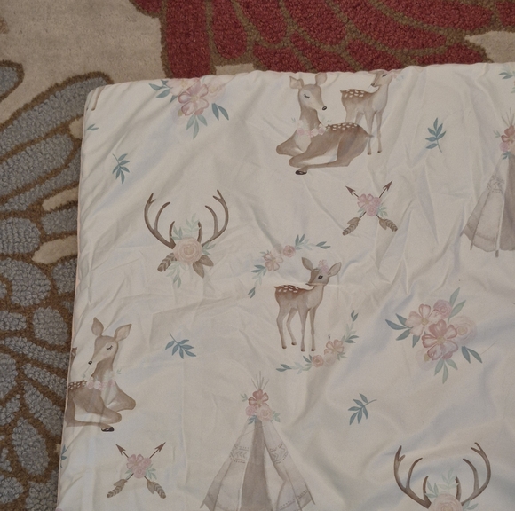 Sweet JOJO Designs Deer Floral Crib Comforter, Microfiber - Picture 3 of 11